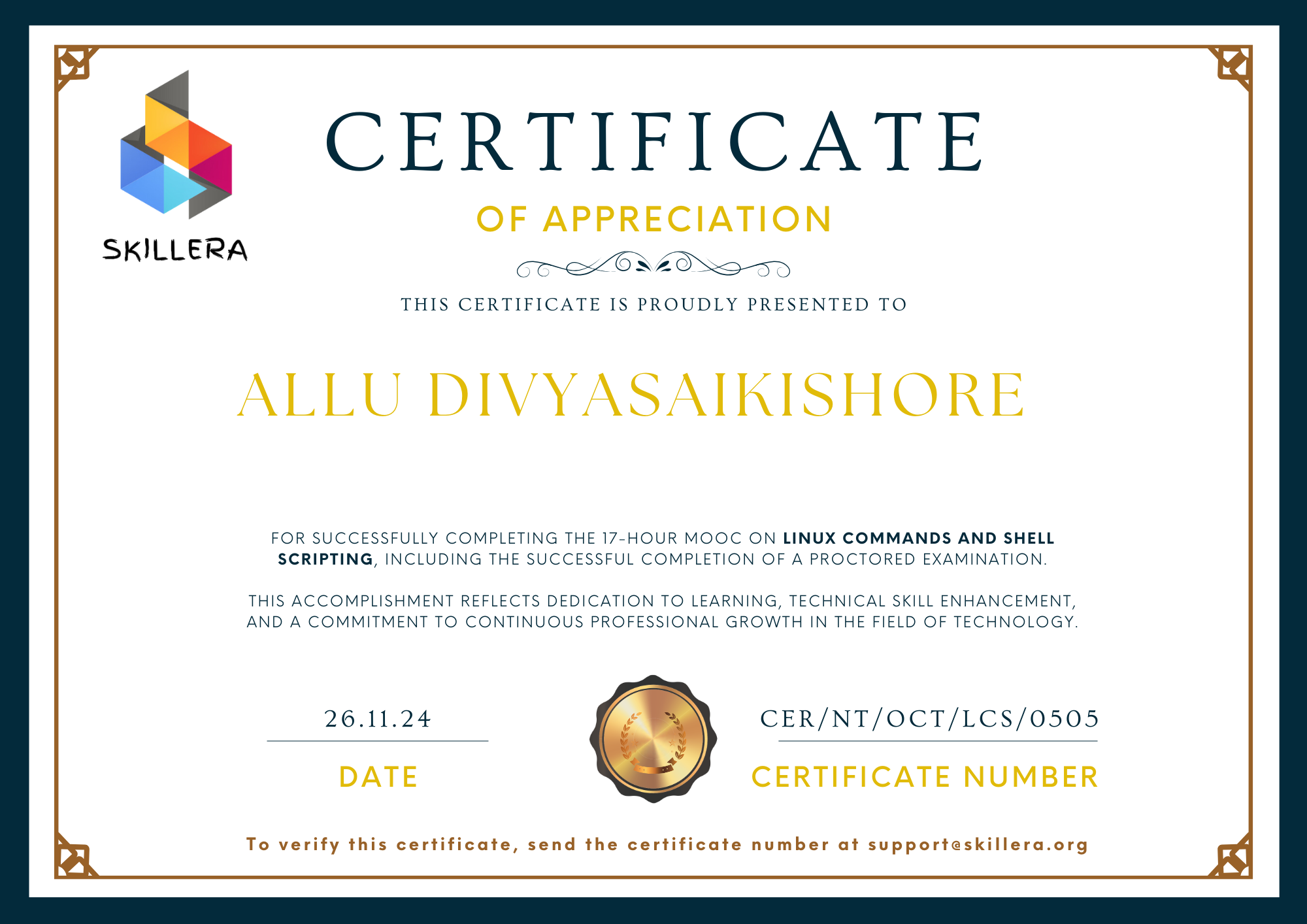 Linux Commands and Shell Scripting Certificate